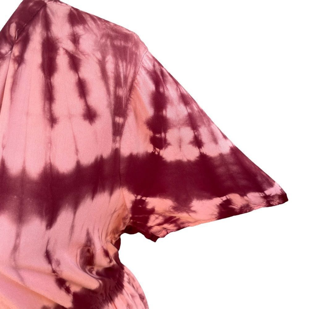 Torrid Babydoll Rayon Twill Button-Front Tiered Short Sleeve Tie Dye Top Size 2X - Picture 3 of 9